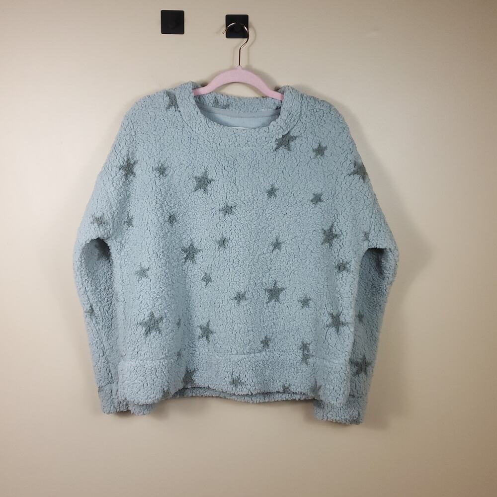 Thread & Supply Crewneck Pullover Sweater In Grey Star Print Size M